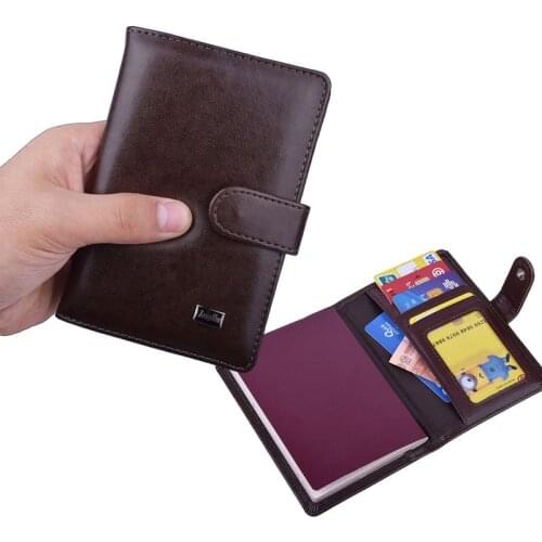 Leather Passport Cover Holder Travel Identification Case Wallet With Credit Card Holder for Russian,American,France Porte Carte