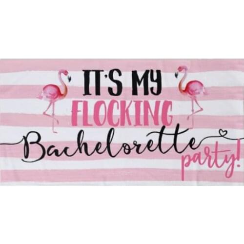 Trendy Its My Flocking Bachelorette Party Big Beach Microfiber Towel Pink White Striped Flamingo Bride Gifts Bath Shower Towels