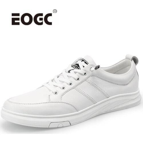 Autumn Natural Leather Men Shoes Comfort Non-Slip Outdoor Lace-Up Mens Flats Lace-Up Walking Shoes Men