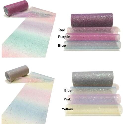 Gradient Color Soft Yarn Organza Shiny Fabric Stage Decoration DIY Clothing Accessory Unicorn Birthday Party Decorations