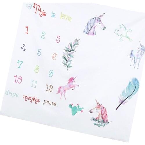 Newborn Baby Letter Milestone Blanket Photography Photo Props Shoots Unicorn