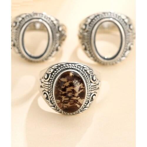 10*14mm 925 STERLING SILVER Semi Mount Bases Blanks base blank Pad men rings ring Setting set diy A5512