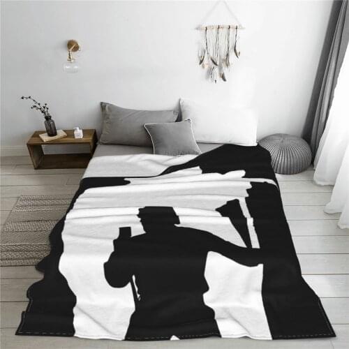 Portable warm flannel Johnny And Hallyday Shadow blanket Rocker Singer blankets for Sofa Sherpa Fleece Bedspread Wrap