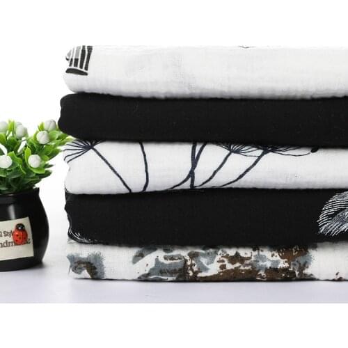 Simply Style Printed Cotton Crepe Fabric Breathable Cotton Crepe Fabric By Meters for DIY Sewing Patchwork Baby Cloth Sleepwear