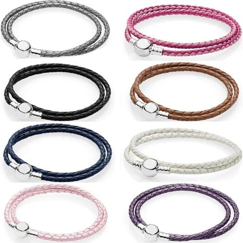 Simple And Fashionable Woven Leather Couple Bracelet Multi-color Selection Fit Original Bracelet Original Diy Jewelry