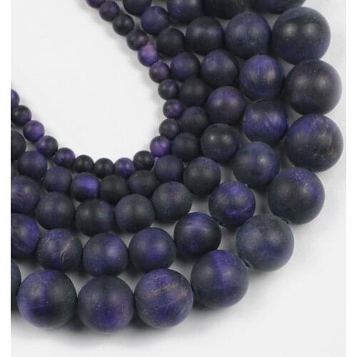 YHBZRET Natural Stone Round Matte Purple Tiger eye spacer Loose beads for Jewelry making DIY bracelets necklace 4/6/8/10/12MM