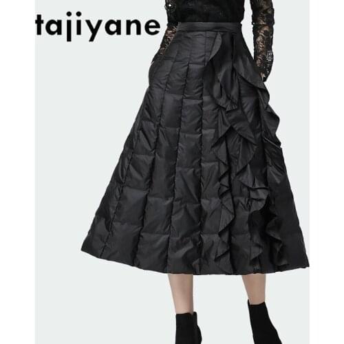 Skirts Long Winter Women Fashion 2021 White Duck Down Skirt Woman Korean Style Skirts Vintage Skirt Mujer Faldas TN1471