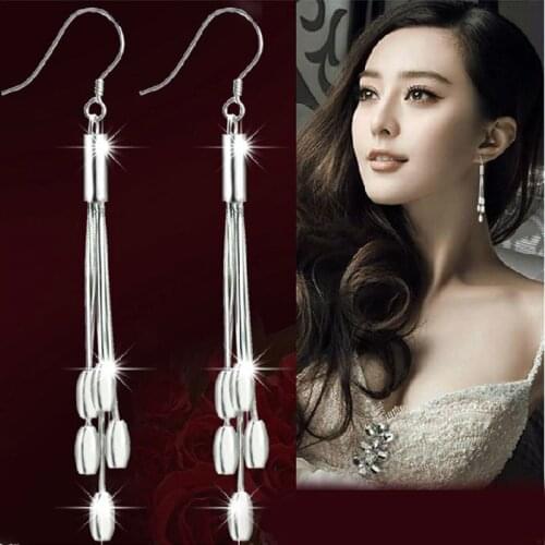 Free shipping silver atmosphere fashion tassels long temperament luxury ladies earrings earrings 2021 trend jewelry