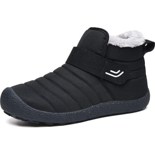 Winter Snow Boots High-top Waterproof Mens Boots Plus Velvet Warm Short Boots Womens Shoes 35-46 Yards Velcro Cotton Shoes