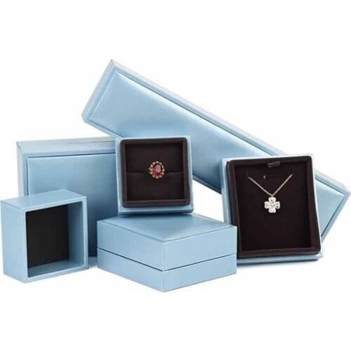 1pcs Gift Packaging Box Earring Engagement Right Angle Bracelet-pendant-earrings Boxes High-grade gold Leather Paper Jewelry Box