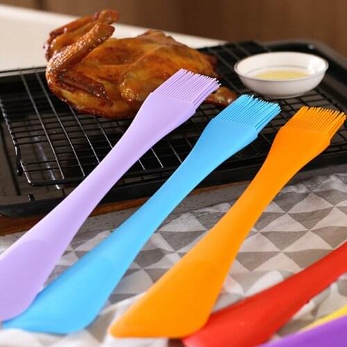 1PCS Silicone Scraper Double Ended 2-in-1 Heat Proof Oil Brush Basting Pastry Brush Bakeware DIY Baking Tool for Home