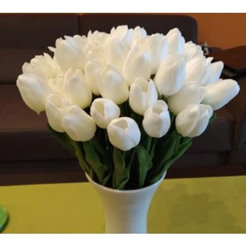 10pcs Pretty Tulip Flores Artificial flowers Tulipany Tulips Fake Flower Christmas Decorations for Home wedding Decor 35cm