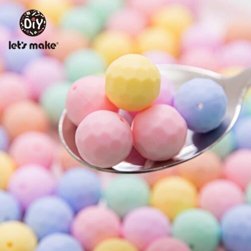 Lets Make 10PCS 15mm Polyhedral Silicone Beads Food Grade BPA Free Baby Teether Chewing Toys Beading DIY Accessory
