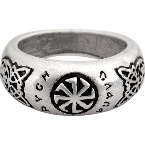 10pcs Slavic Kolovrat Ring Owl Symbols Talisman Anel Bague Men Jewelry