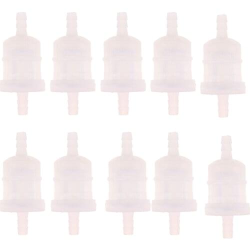 10pcs Universal Motorcycle Part Fuel Gas Petrol Filter Fit 6mm/1/4" Hose Pipes