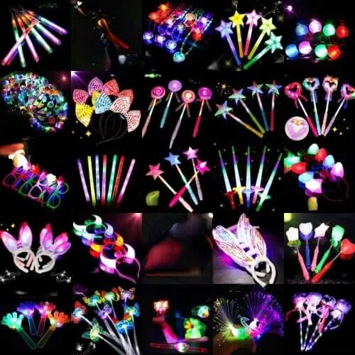 24pcs Fashion New Glowing Glow Stick Fairy Adult Children Boys Girls Lights Headwear Toys Christmas Halloween Party Props