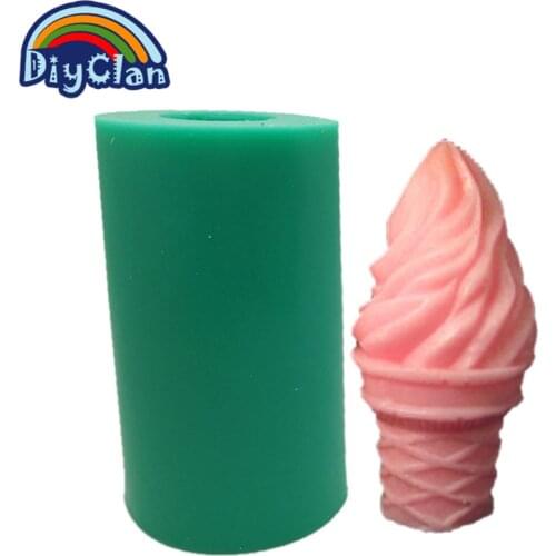 3D Ice Cream Silicone Chocolate Mold For Cakes Food Grade Silicone Candle Chocolate Mould Handmade Soap Moulds S0086XG