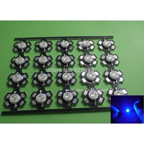5 10 20 50 100pcs 1w 30mil 3w 32mil EPISTARS Royal Blue 445nm LED Bulb Plant Grow Light Lamp With 20mm
