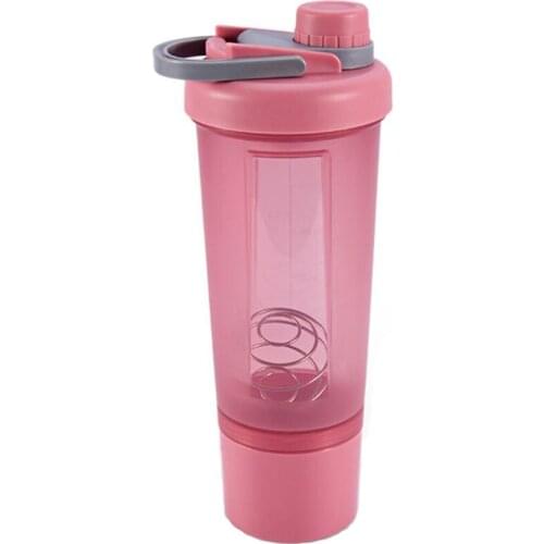 500/600ML Creative Frosted Shaker Bottles Water Cup With Stainless Steel Ball, Portable Leakproof Outdoor Sports Shaker Mugs