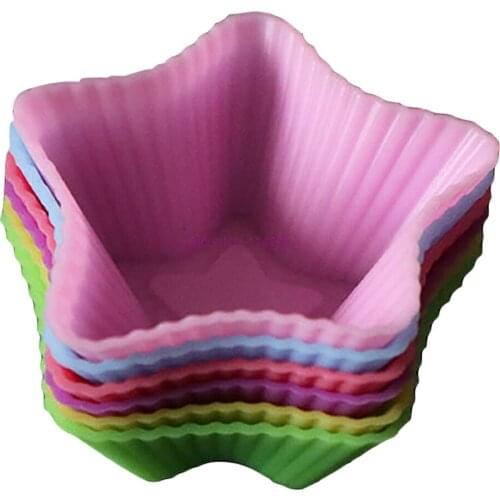 500 pieces Cakes Model Flower Star Round Heart shape Baking Cup Mold Silicone Cake Jelly Handmade Soap DIY Tools