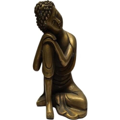 Antique bronze collection thinking guanyin family sitting room decoration