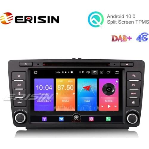 Erisin 2726 8" Android 10.0 Car DVD Player GPS WiFi Apple CarPlay DAB Auto Radio for Skoda Octavia Yeti