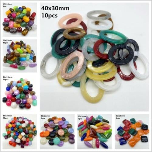 6/8/10/15/20/33mm Mix Color Imitation Stone Beads Loose Acrylic Spacer Beads For Jewelry Making DIY Earring Pendant Accessories