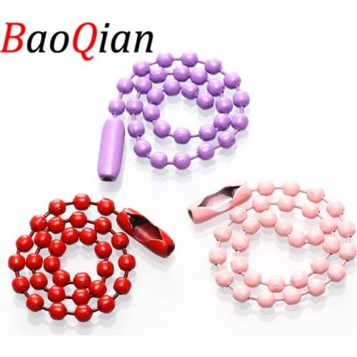 Multicolor 10/20/30/40/50pcs 12cm Round Small Spacer Bead Key Chain For Jewelry Pendant End Clasps Connectors