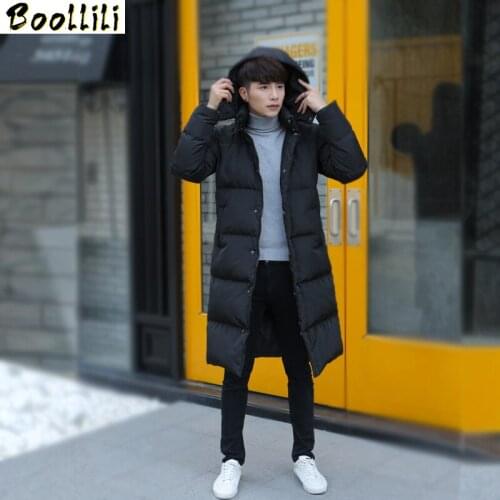 Boollili Long Duck Down Jacket Men Winter Coat Plus Size Warm Puffer Jacket Men Korean Overcoat Parka Doudoune Homme