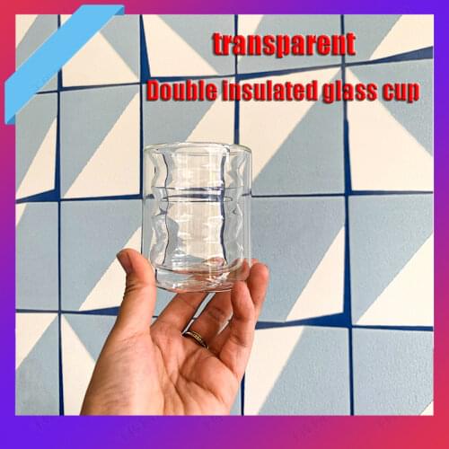 2pcs Color Spiral Glass Double Layer Cup Milk Cup Coffee Mousse Cup Glass Juice Cup Glass Drinkware Restaurant Household Bar
