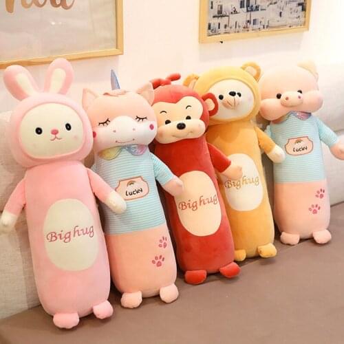 Kawaii Bear Long Doll Sleeping Pillows Soft Large Stuffed Toys Animals Cushion Sofa Decor Cartoon Plush for Children Kids Gift