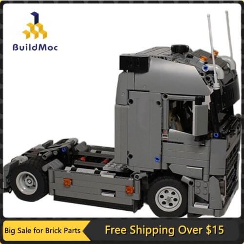 BuildMoc 37849 Engineering FH tractor unit Building Blocks Vehicle Car Bricks Set Educational DIY Toys for Children Boys