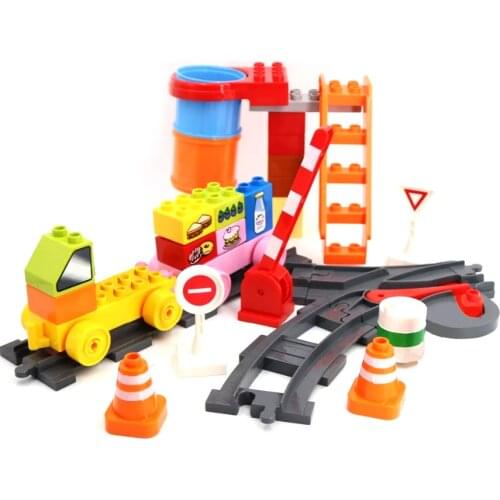 Diy Building Blocks Accessories Large Particle Train Transportation Track Site Parts Accessories Childrens Educational Toys
