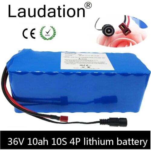Laudation 36V10ah Electric Bike Battery 36 V 18650 Pack 10ah 500W High Power And Capacity 4 2 V Motorcycle Scooter With 15 A BMS
