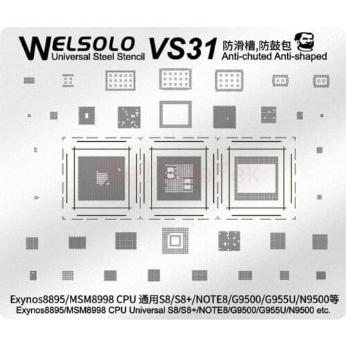 Mechanic BGA Reballing Stencil for Samsung S9+S8 S9+ S9 S8+ S8 S7 S6 S6 J7 J6 A5 Anti-shaped CPU IC Repair Tin Planting Template