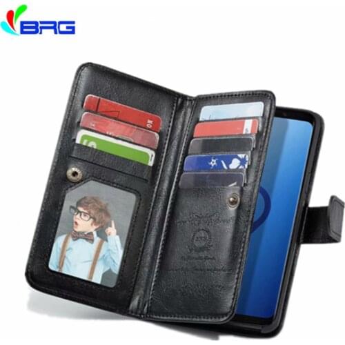 For Samsung Note20 10 Multifunctional Flip Wallet Leather Case For Samsung S20 S10 Cover Magnetic Detachable 2 in 1 9 Cards Slot