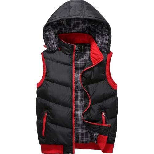 Men Vests Spring Winter Fashion Sleeveless Jackets Male Cotton Padded Vest Thicken Waistcoats Plus Size 5XL multicolor