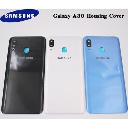 Original Battery Back Cover Glass Rear Door Housing Panel Shell For Samsung Galaxy A30 A 30 Back Case Replacement + Camera Lens