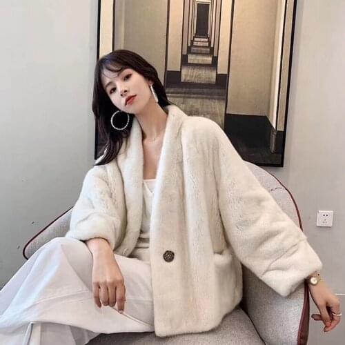 Real Mink Fur Women Medium long Coat Female detachable sleeves stand coollar Mandarin Collar good quality Real Mink Fur Jacket