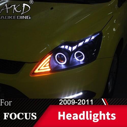 Head Lamp For Car Ford Focus 2009-2011 Focus 2 Headlights Fog Lights Day Running Light DRL H7 LED Bi Xenon Bulb Car Accessory