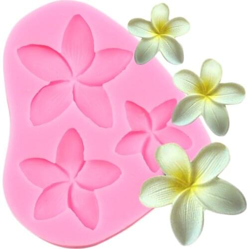 Plumeria Flower Silicone Mold Wedding Cake Decorating Tools Cupcake Topper Chocolate Fondant Mould Polymer Clay Candy Molds