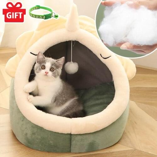 Peluche Washable Cat Dog Bed Warm Soft and Comfotable Basket Cozy Kitten House Cave All Seasons For Small Medium Pets Supplies