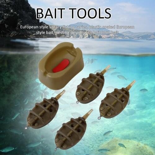 Flat fishing feeder mold set practical outdoor carp fishing equipment bait quick release strong bracket fishing accessories