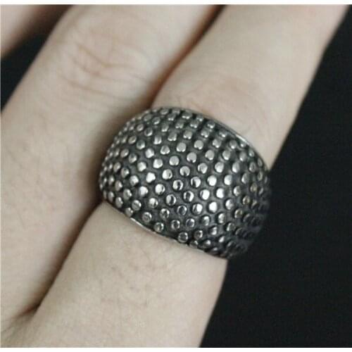 Drop Ship Size 7 to 13 Cool Fashion Round Bumps Ring 316L Stainless Steel Top Quality Steel Simple Style Bumps Ring