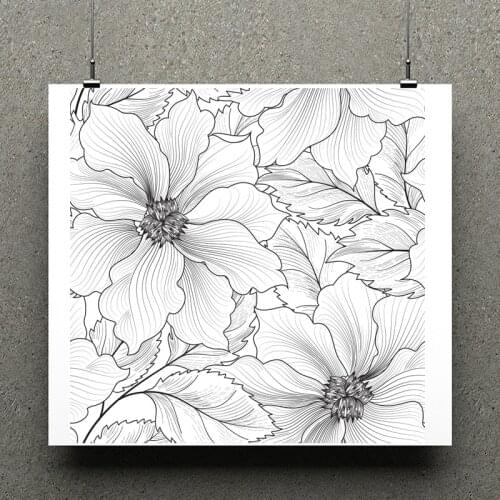 AZSG Blooming Flower Background Clear Stamps For Scrapbooking DIY Clip Art /Card Making Decoration Stamps Crafts