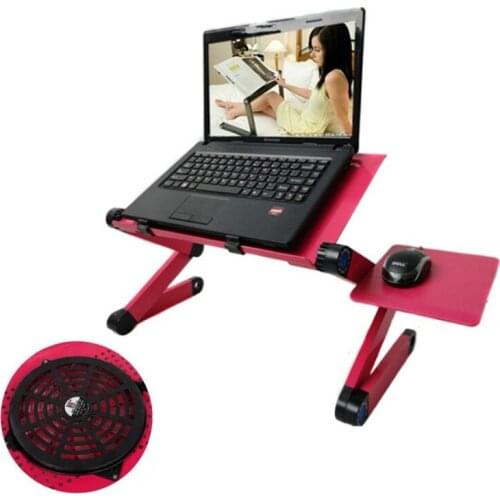 Foldable Cooling Laptop Computer Table Bed Computer Holder iPad Desk Portable Lazy Aluminum Alloy Folding Tables With Cooler Fan