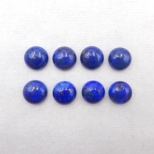 On sale!!Hight quality 8 PCS Lapis Lazuli stones Semicircle gemstones cabochons Jewelry for diy earrings pendant 12x5mm