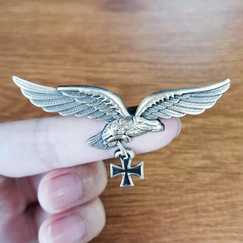 Ww2 Eagle cross brooch German Military Enamel Pin Veterans Association Accessory