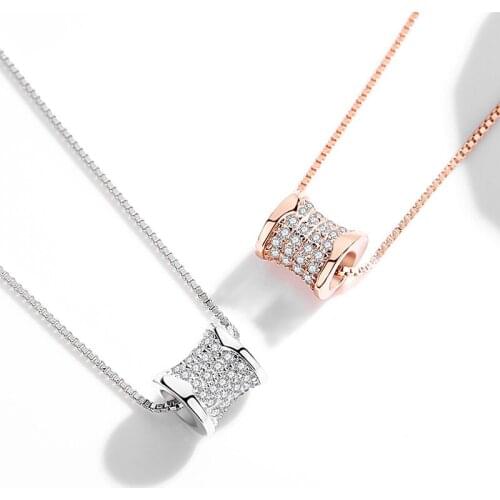 YSH New 100% 925 Sterling Silver Original Geometric Shaped Pendant clavicle Necklaces 2020 Woman DIY Jewelry Valentine Day Gifts