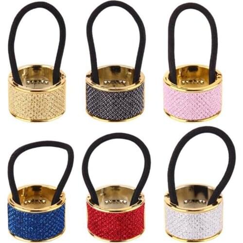 2020 Hairband Pearl Women Hair Accessories Scrunchy Punk Ponytail Holder Plastic Crystal Gum for Hair Ring Elastic Hair Band